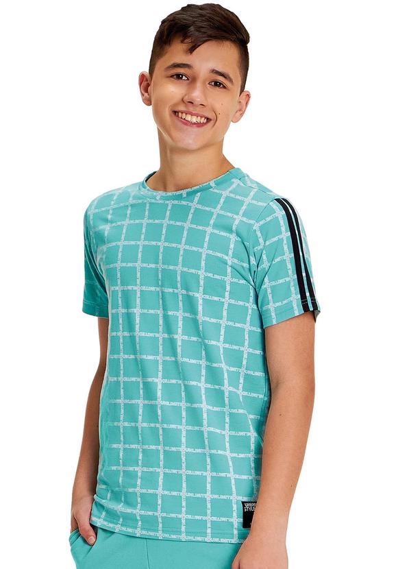 Hapier - Camiseta Quadriculada Juvenil Masculina Verde