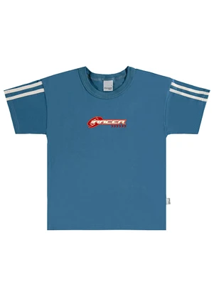Malwee Kids - Camiseta Racer em Malha Azul Petróleo - MALWEE KIDS