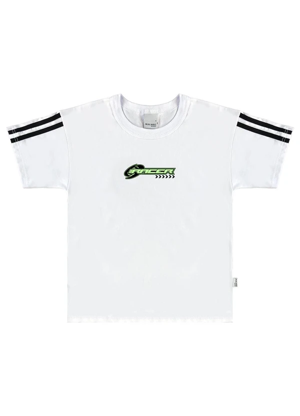 Malwee Kids - Camiseta Racer em Malha Branco 3