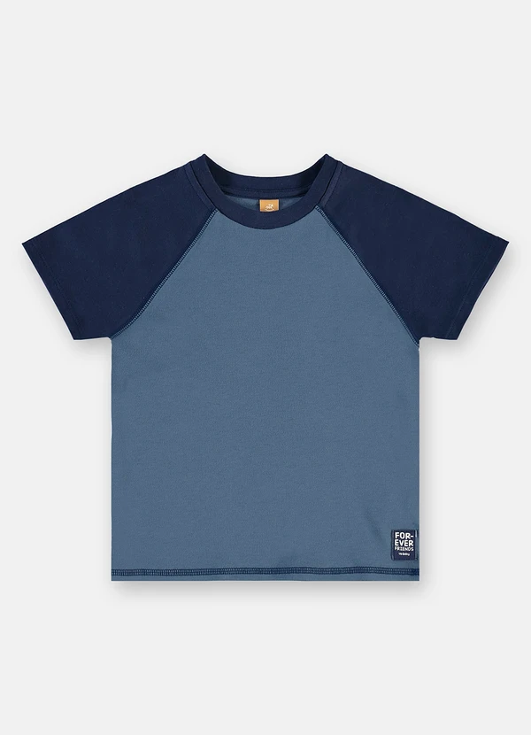Up Baby - Camiseta Raglan em Suedine Infantil Azul 3