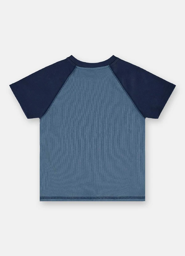 Up Baby - Camiseta Raglan em Suedine Infantil Azul 4