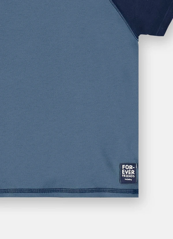 Up Baby - Camiseta Raglan em Suedine Infantil Azul 5