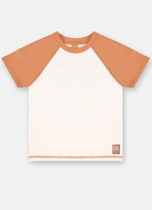 Up Baby - Camiseta Raglan em Suedine Infantil Branco 3