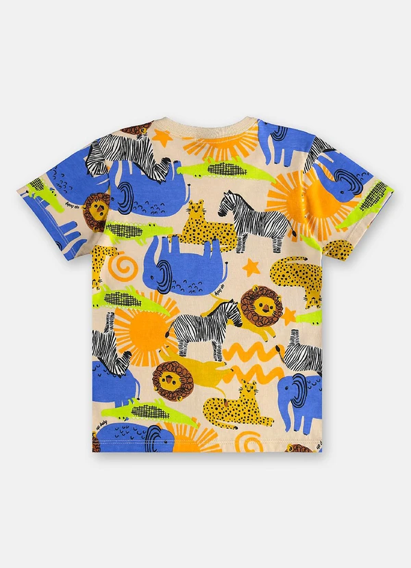 Up Baby - Camiseta Safári Infantil em Algodão Branco 4