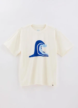 Bento - Camiseta Silk Olha a Onda Bege - BENTO