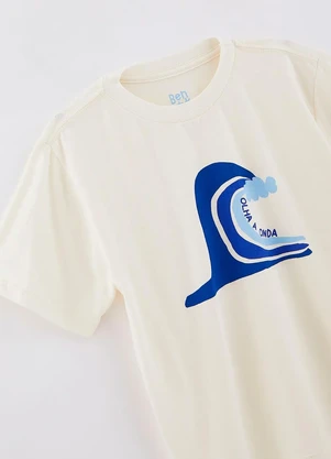 Bento - Camiseta Silk Olha a Onda Bege - BENTO