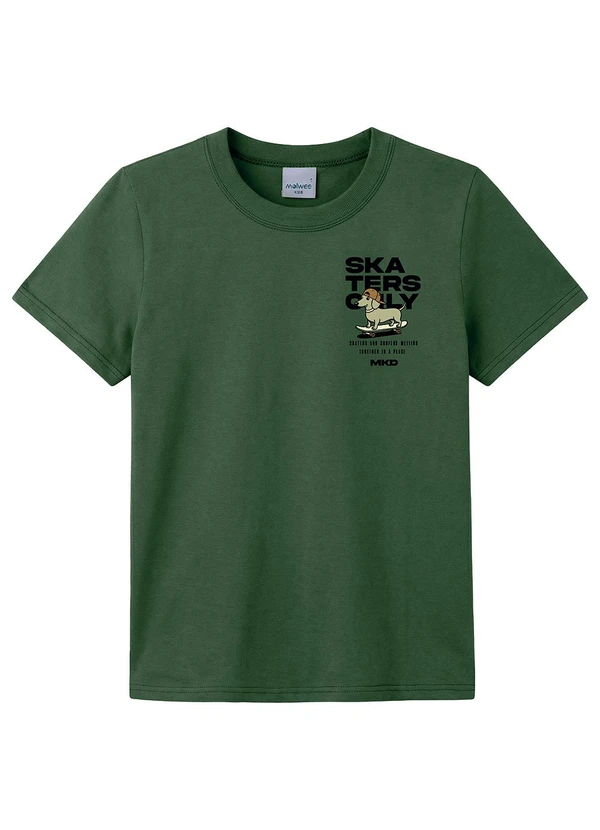 Malwee Kids - Camiseta Skaters Only Verde Militar