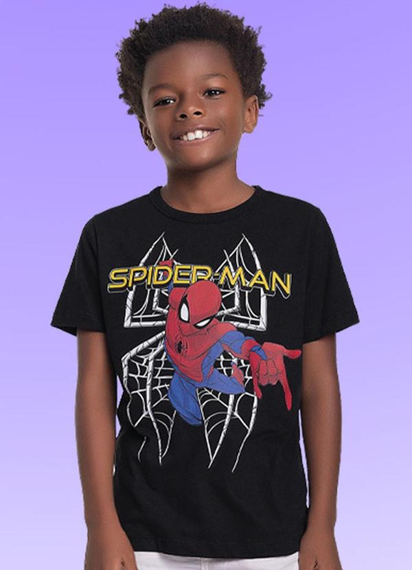 Fakini Kids - Camiseta Spider-Man Preto