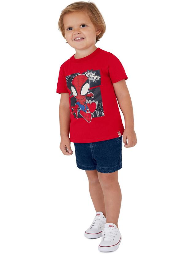 Malwee Kids - Camiseta Spidey em Puff Menino Vermelho 1