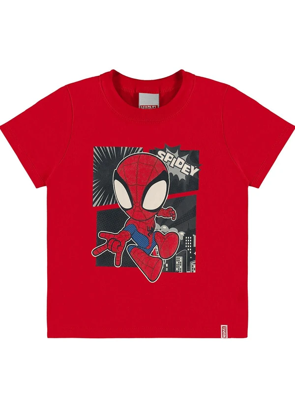 Malwee Kids - Camiseta Spidey em Puff Menino Vermelho 3