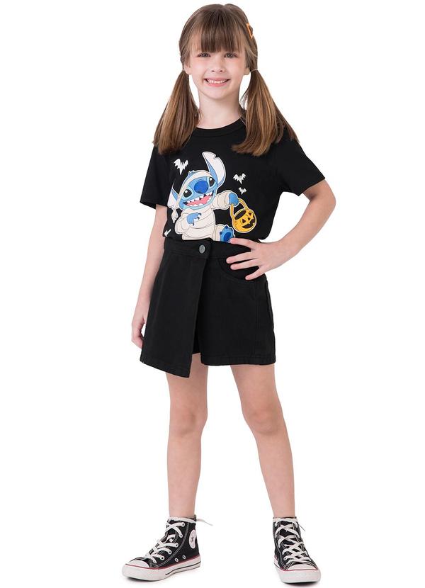 Malwee Kids - Camiseta Stitch Brilha no Escuro Preto 3