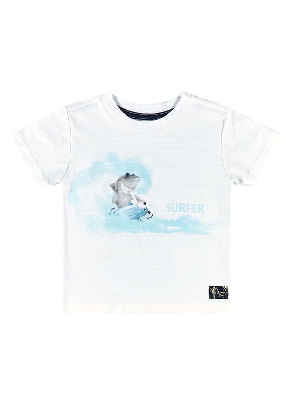 Quimby - Camiseta Surf para Bebê Menino Branco