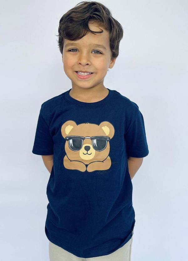 Miniman - Camiseta T Shirt Urso Descolado Azul