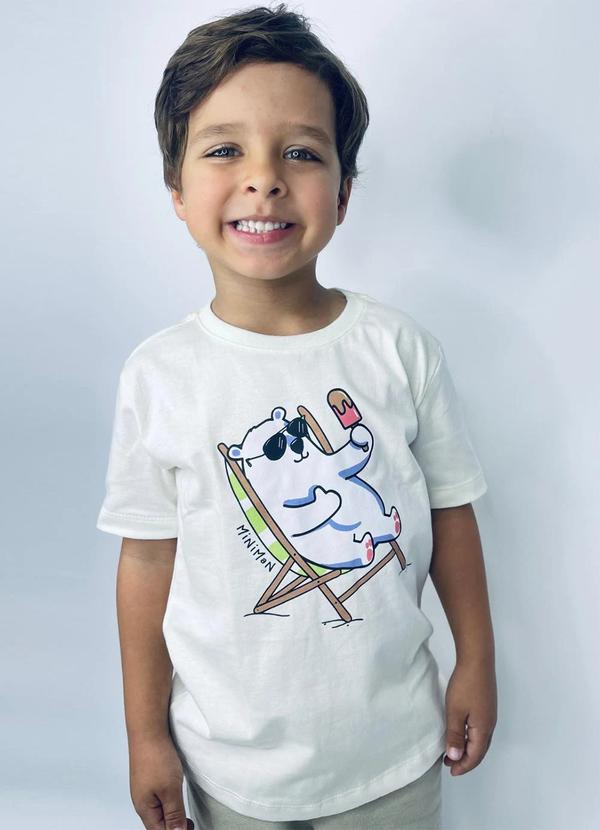 Miniman - Camiseta T Shirt Urso Polar Off White
