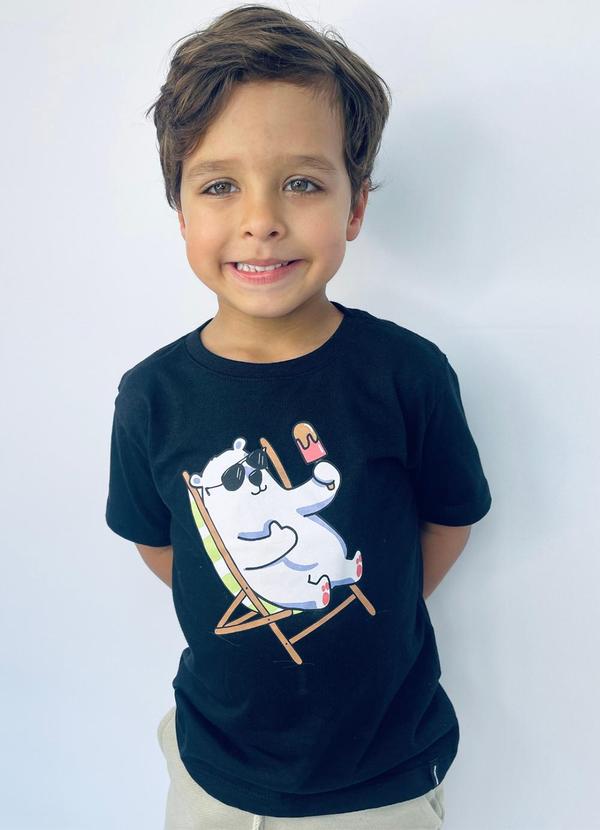 Miniman - Camiseta T Shirt Urso Polar Preto