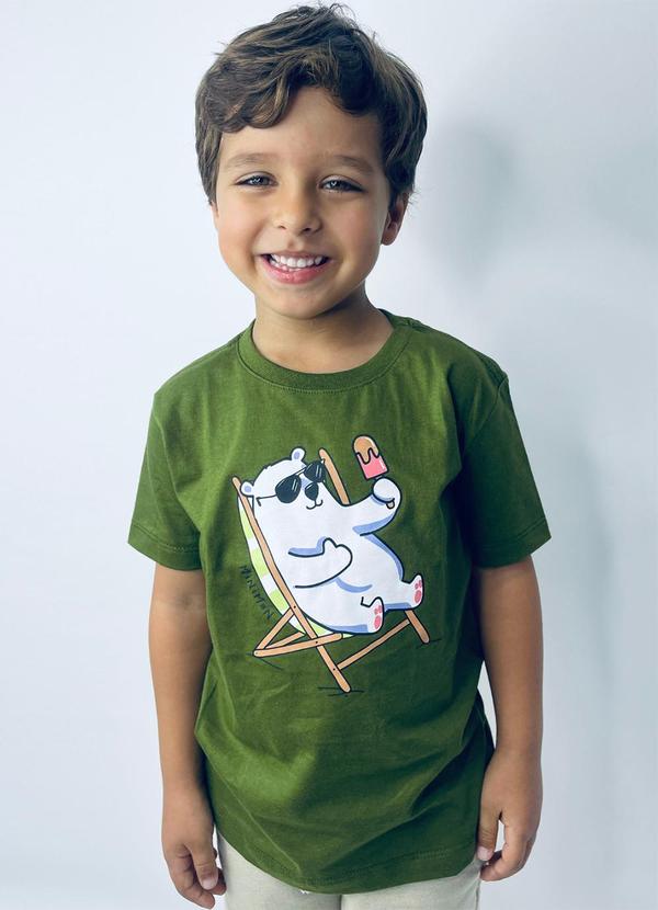 Miniman - Camiseta T Shirt Urso Polar Verde