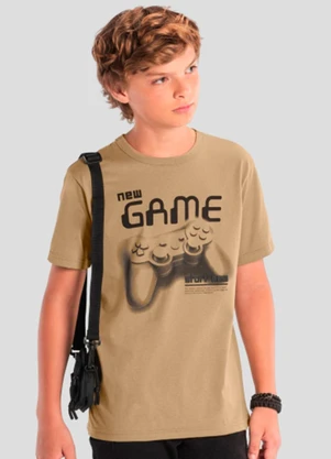 Brandili - Camiseta Teen Menino de Games Marrom - BRANDILI