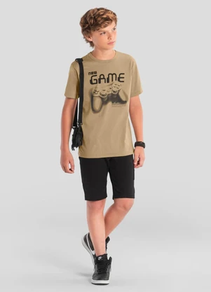 Brandili - Camiseta Teen Menino de Games Marrom - BRANDILI