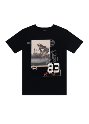 Brandili - Camiseta Teen Menino de Skate Preto - BRANDILI