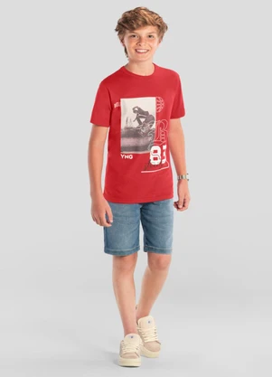 Brandili - Camiseta Teen Menino de Skate Vermelho - BRANDILI