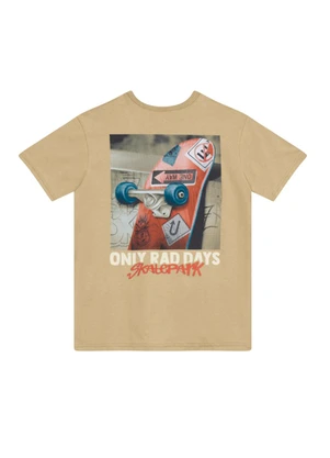 Brandili - Camiseta Teen Menino em Meia Malha Bege - BRANDILI