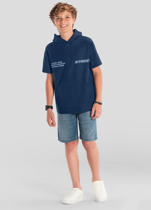 Brandili - Camiseta Teen Menino Oversized Azul 2