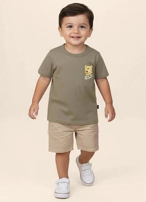 Malwee Kids - Camiseta Tigre Karatê Taupe - MALWEE KIDS