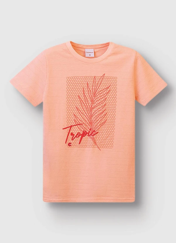 Carinhoso - Camiseta Tropic em Malha Linho Salmão 3