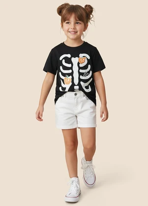 Malwee Kids - Camiseta Unissex Esqueleto Preto - MALWEE KIDS