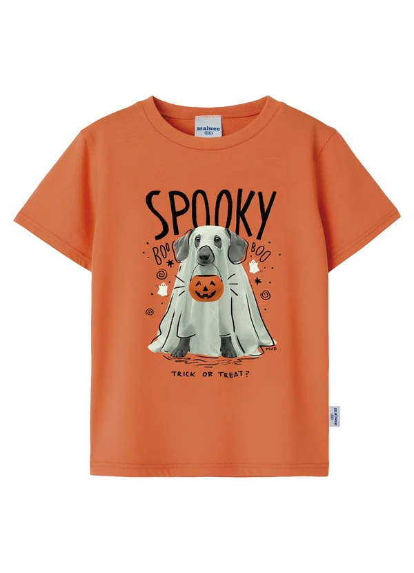 Malwee Kids - Camiseta Unissex Spooky Laranja