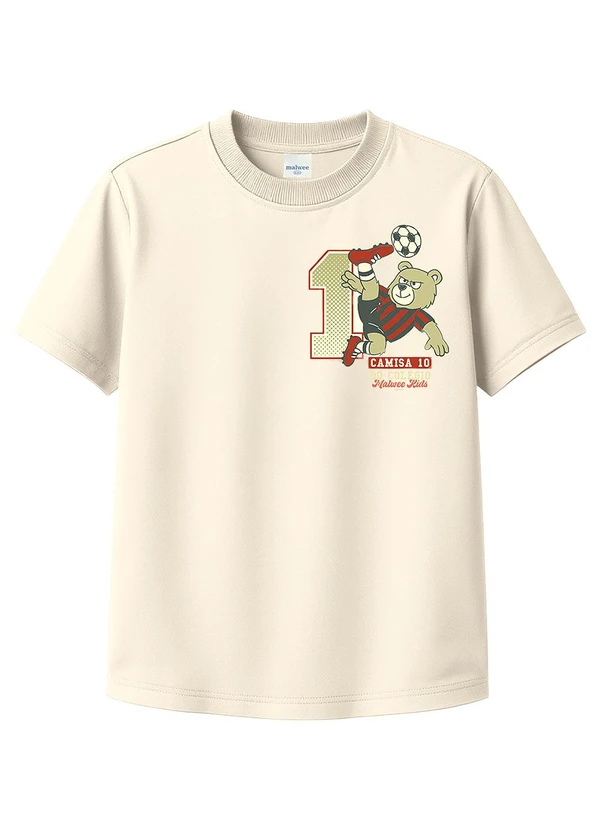 Malwee Kids - Camiseta Ursinho Jogador Off White 1