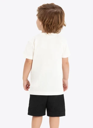 Rovi Kids - Camiseta Verão Menino com Bordado Bege - ROVI KIDS