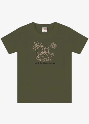 Rovi Kids - Camiseta Verão Menino com Bordado Verde - ROVI KIDS