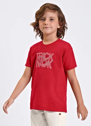 Trick Nick - Camiseta Verão Menino com Bordado Vermelho - TRICK NICK