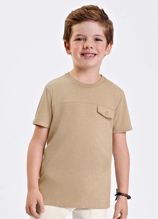 Trick Nick - Camiseta Verão Menino Manga Curta Bege