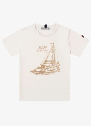 Trick Nick - Camiseta Verão Menino Meia Malha Bege - TRICK NICK