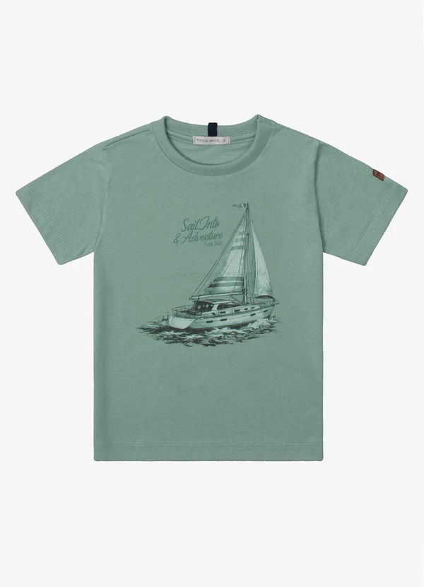 Trick Nick - Camiseta Verão Menino Meia Malha Verde