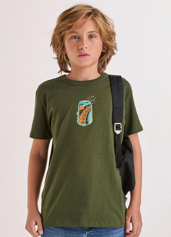Youccie - Camiseta Verde com Estampa Juice Verde