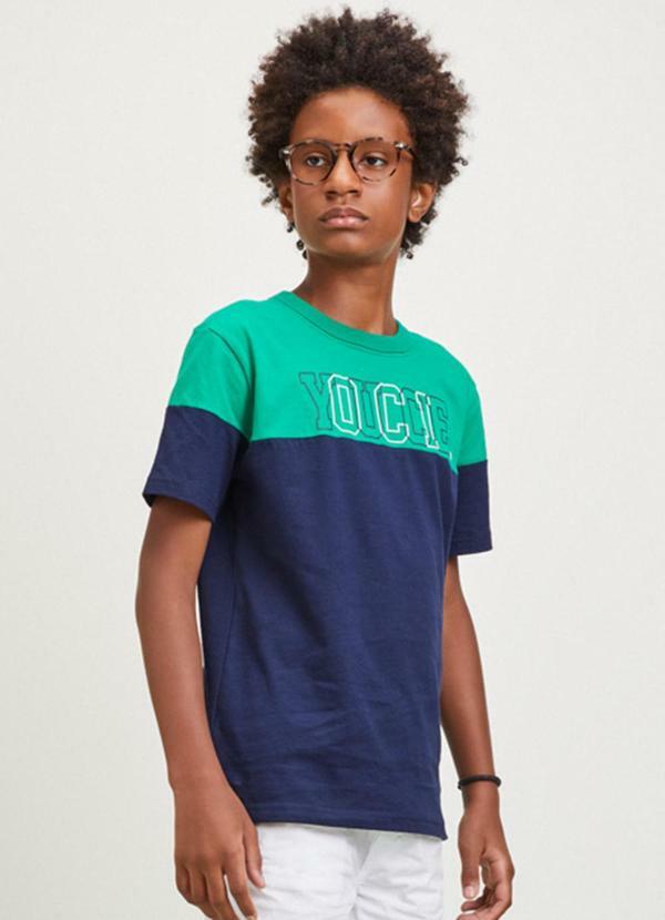 Youccie - Camiseta Verde e Marinho Azul
