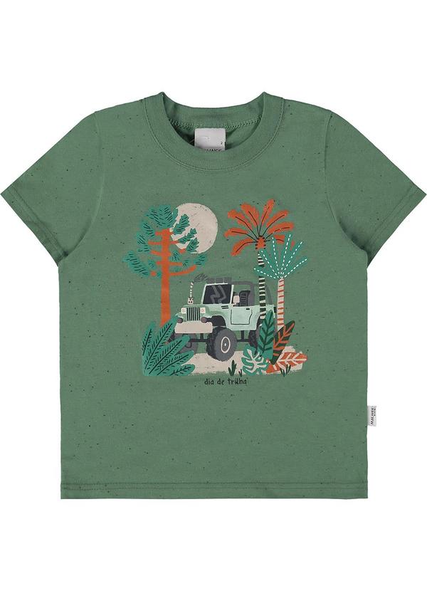Malwee Kids - Camiseta Verde Militar Dia de Trilha Menino
