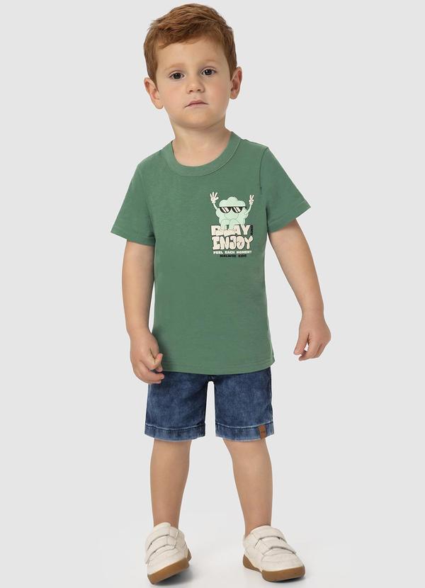 Malwee Kids - Camiseta Verde Militar Play And Enjoy Menino