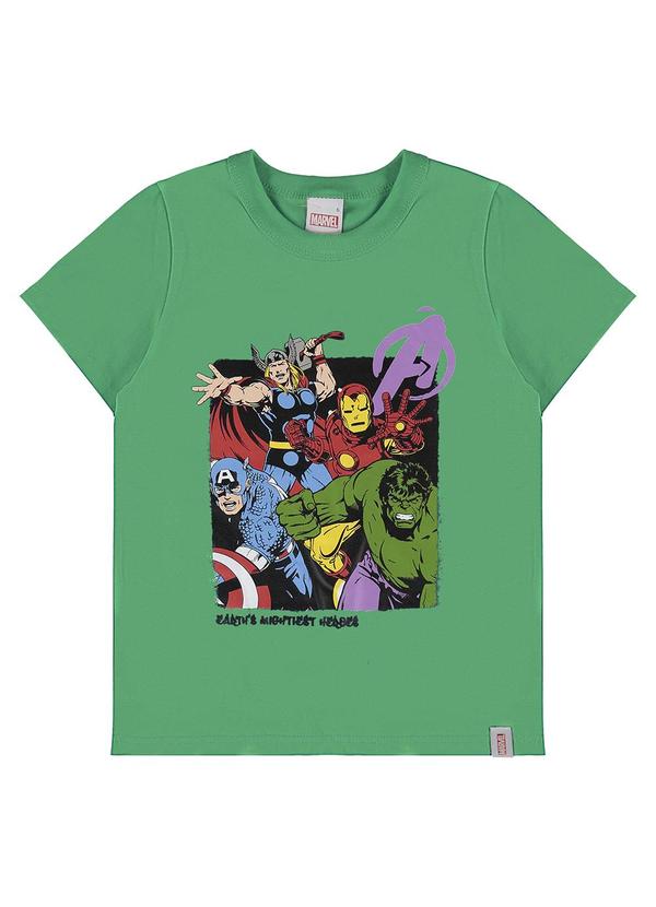 Malwee Kids - Camiseta Verde The Avengers® Menino