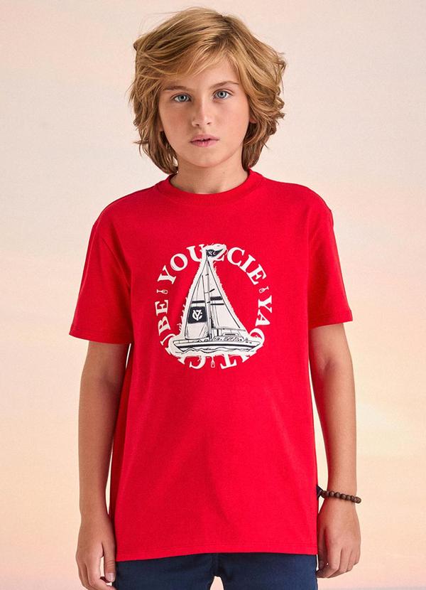 Youccie - Camiseta Vermelha Estampada Vermelho
