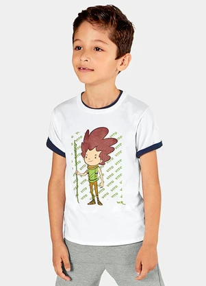 Lilica Ripilica - Camiseta Vito Manga Curta Mundo Ripilica Branco - LILICA RIPILICA