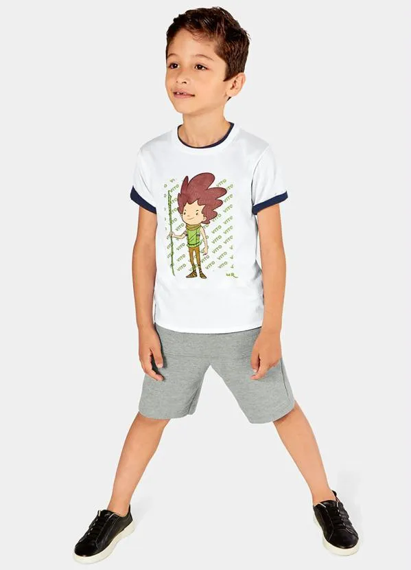 Lilica Ripilica - Camiseta Vito Manga Curta Mundo Ripilica Branco 3