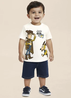 Malwee Kids - Camiseta Woody & Slinky Disney Pixar® Off White - MALWEE KIDS