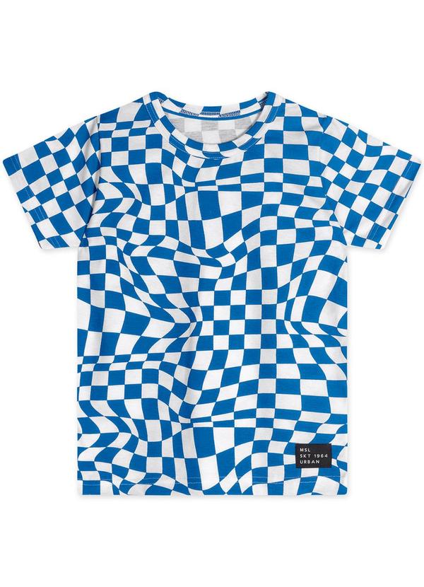 Marisol - Camiseta Xadrez Masculina Azul