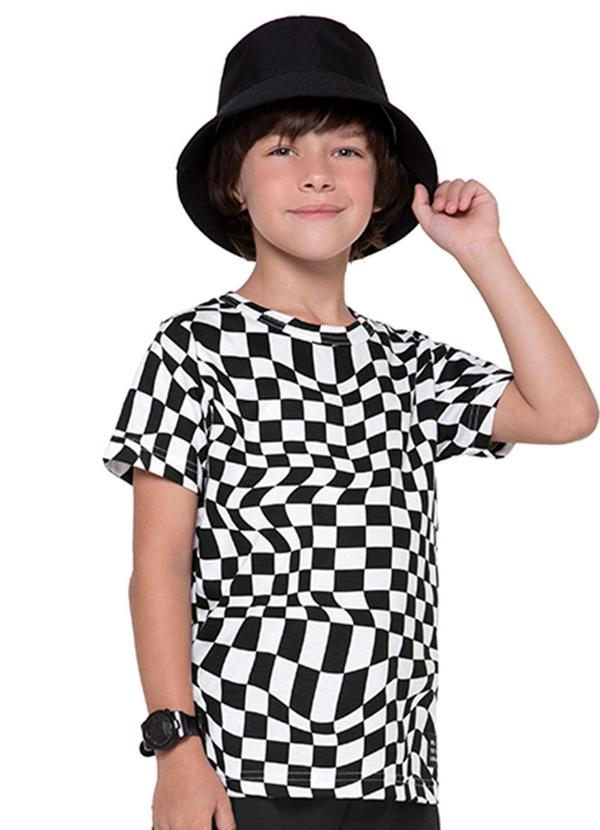 Marisol - Camiseta Xadrez Masculina Preto