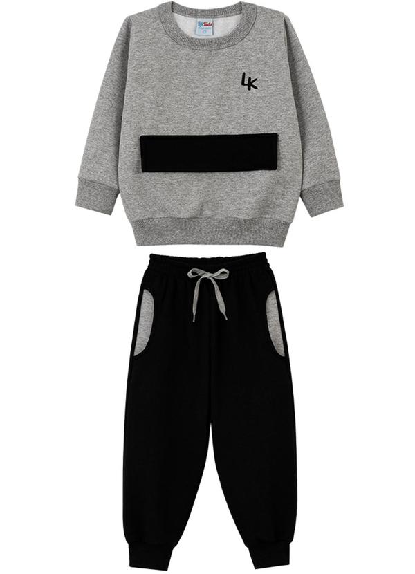 Lik Kids - Conjunto Blusão e Calça 2 Cabos Cinza