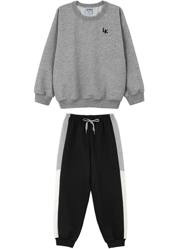 Lik Kids - Conjunto Blusão e Calça 2 Cabos Cinza
